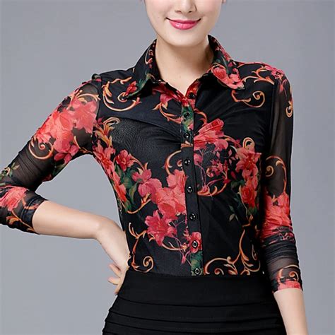 black and red floral blouse.